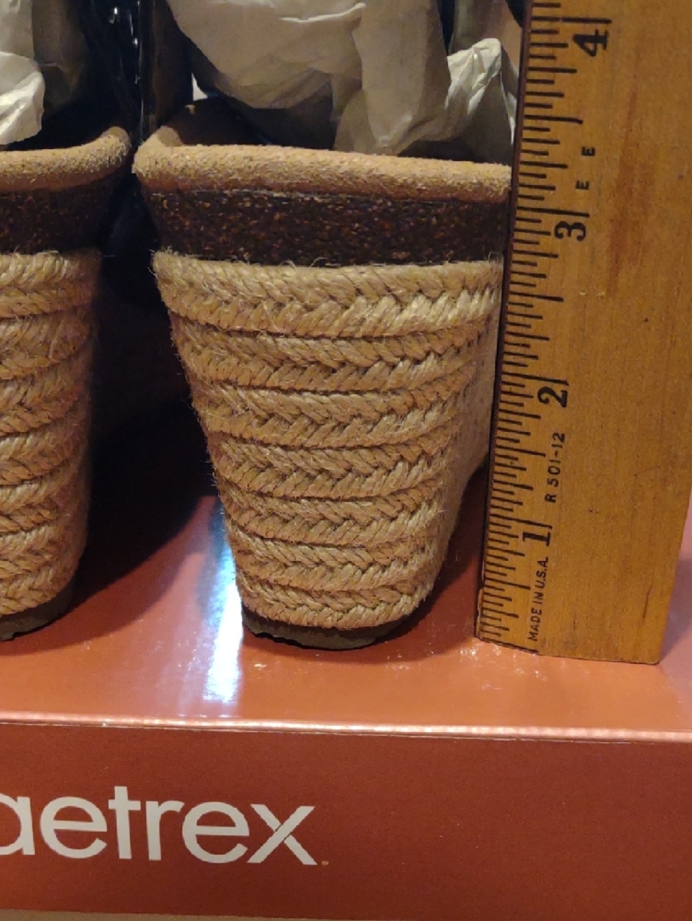 Aetrex Black Scalloped Strap Sandals with Tan Footbed - Picture 5 of 6